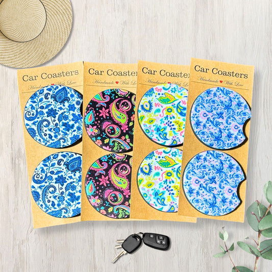 Cute Paisley Car Coasters