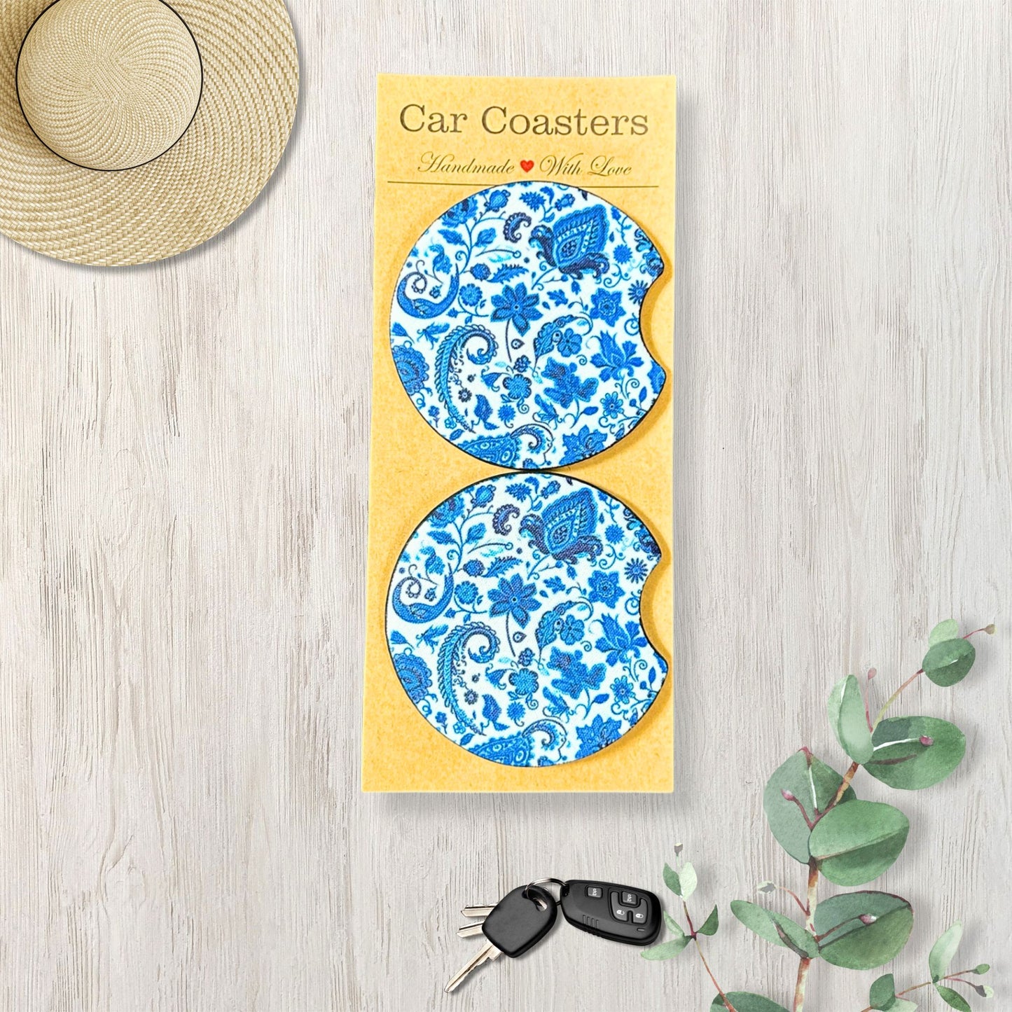 Cute Paisley Car Coasters