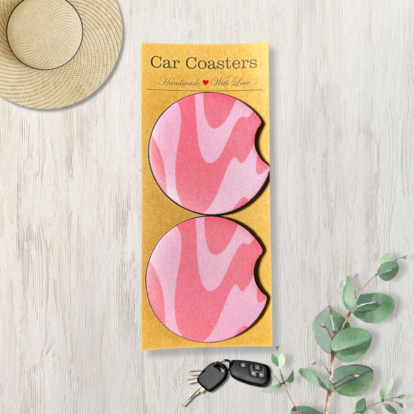 Retro Fruit Car Coasters, Cute Wavy Retro Coasters