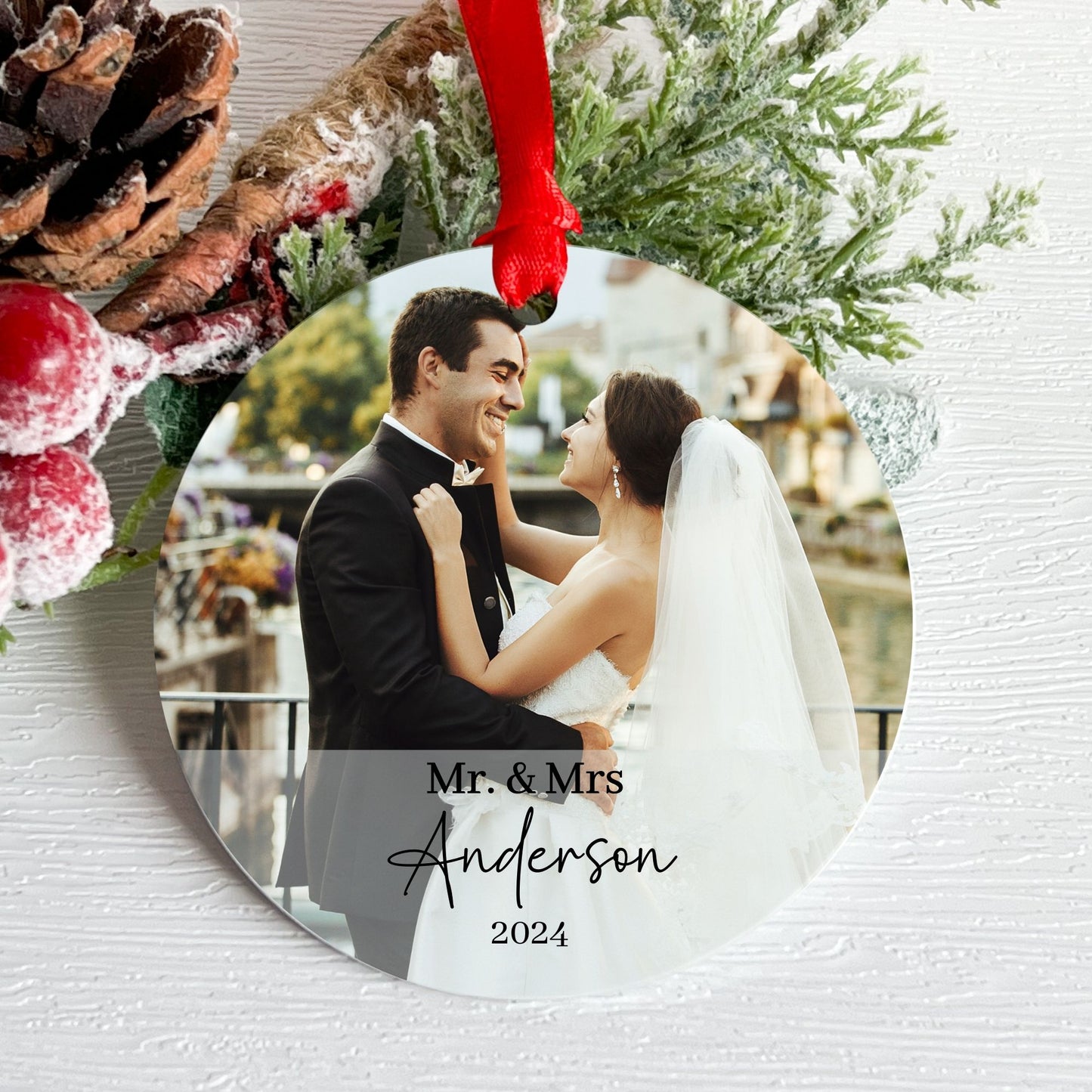 Christmas Newlywed Ornament, Wedding Keepsake