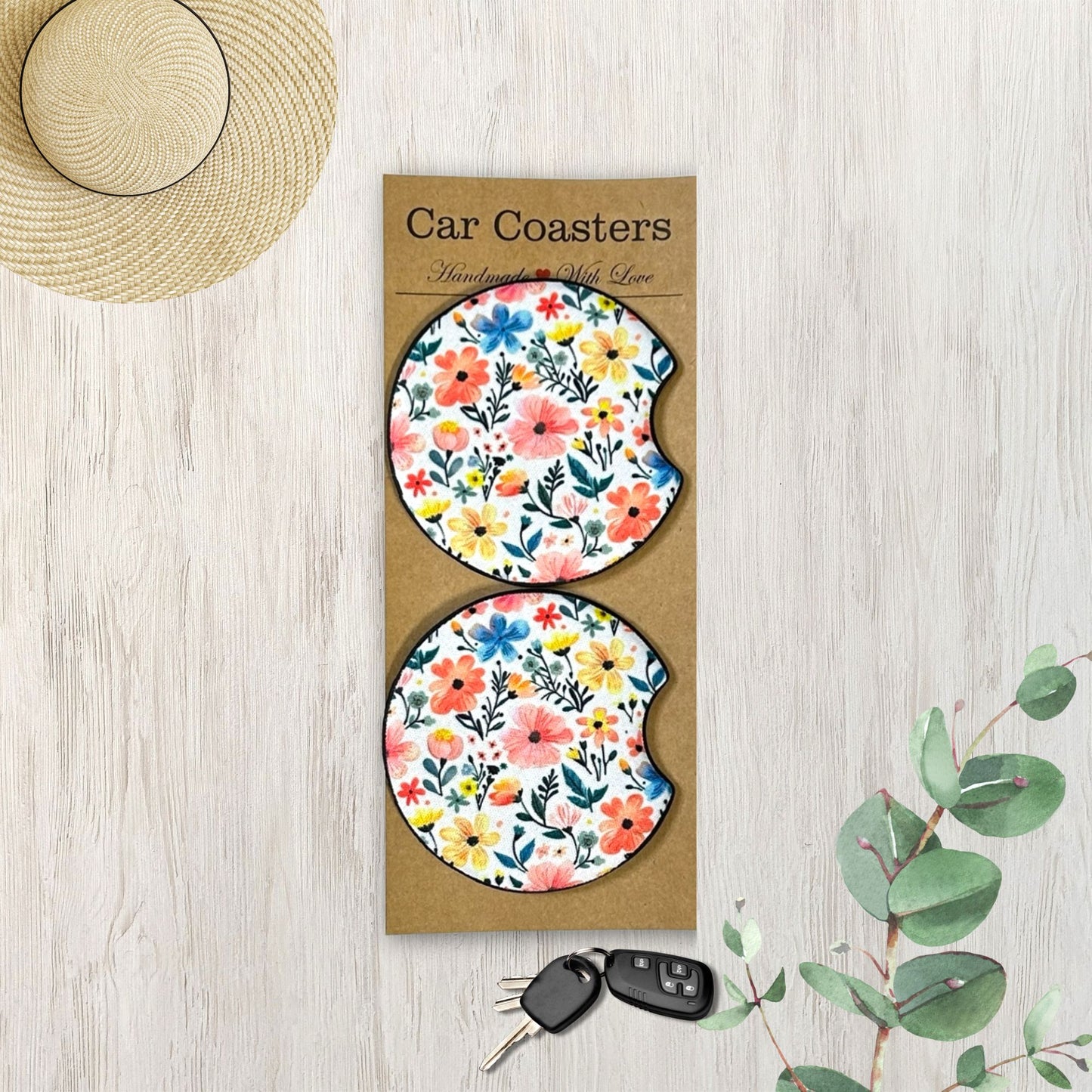 Wildflower Car Coasters