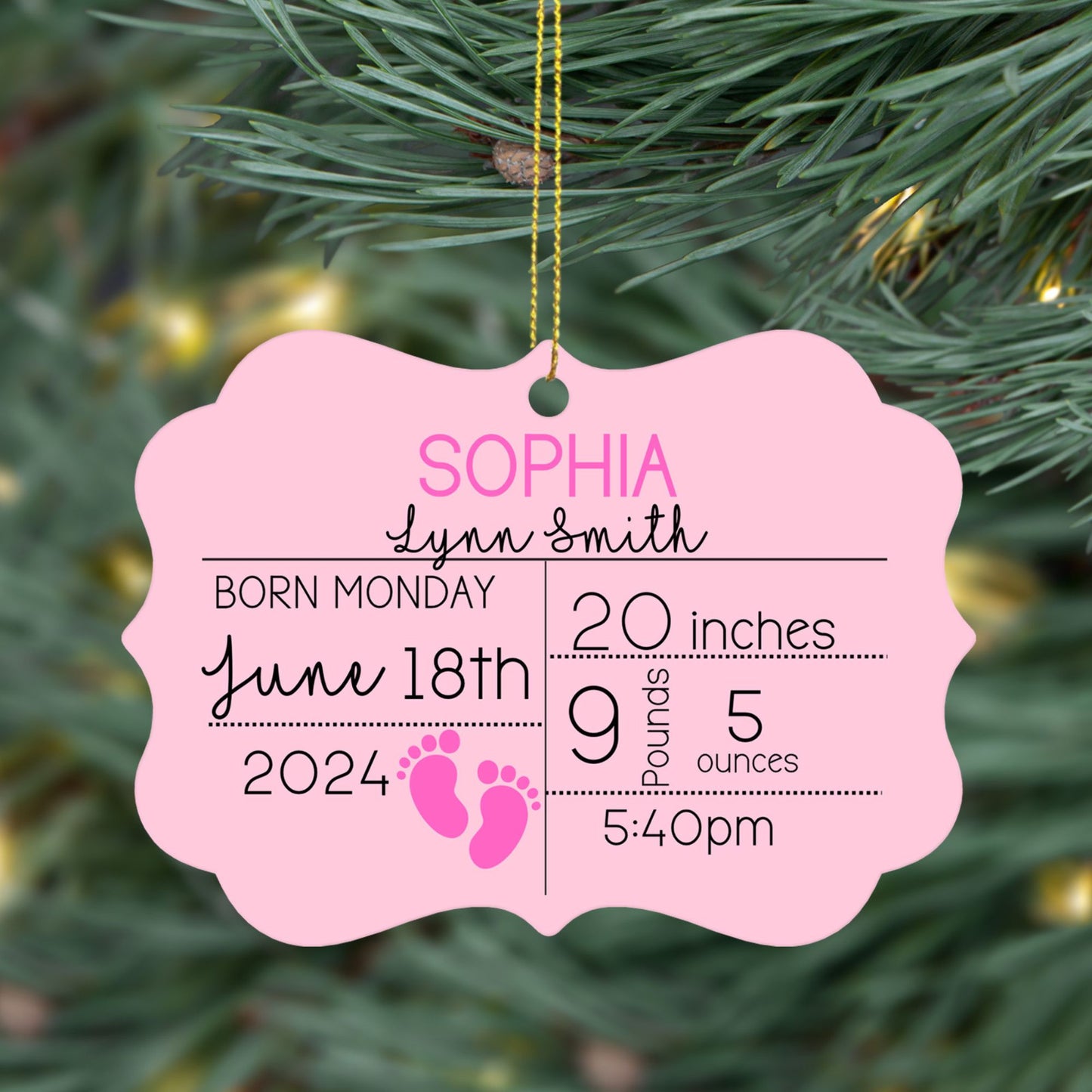 Baby Stats First Christmas Ornament ( Benelux)