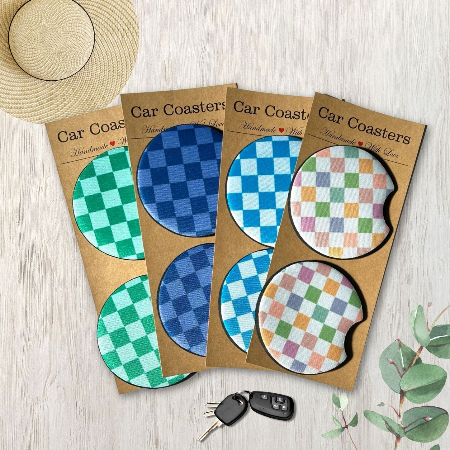 Checkered Car Coasters