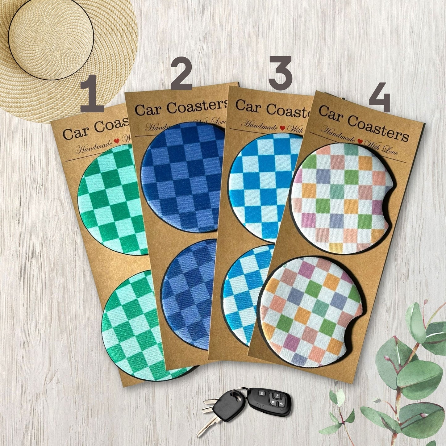 Checkered Car Coasters