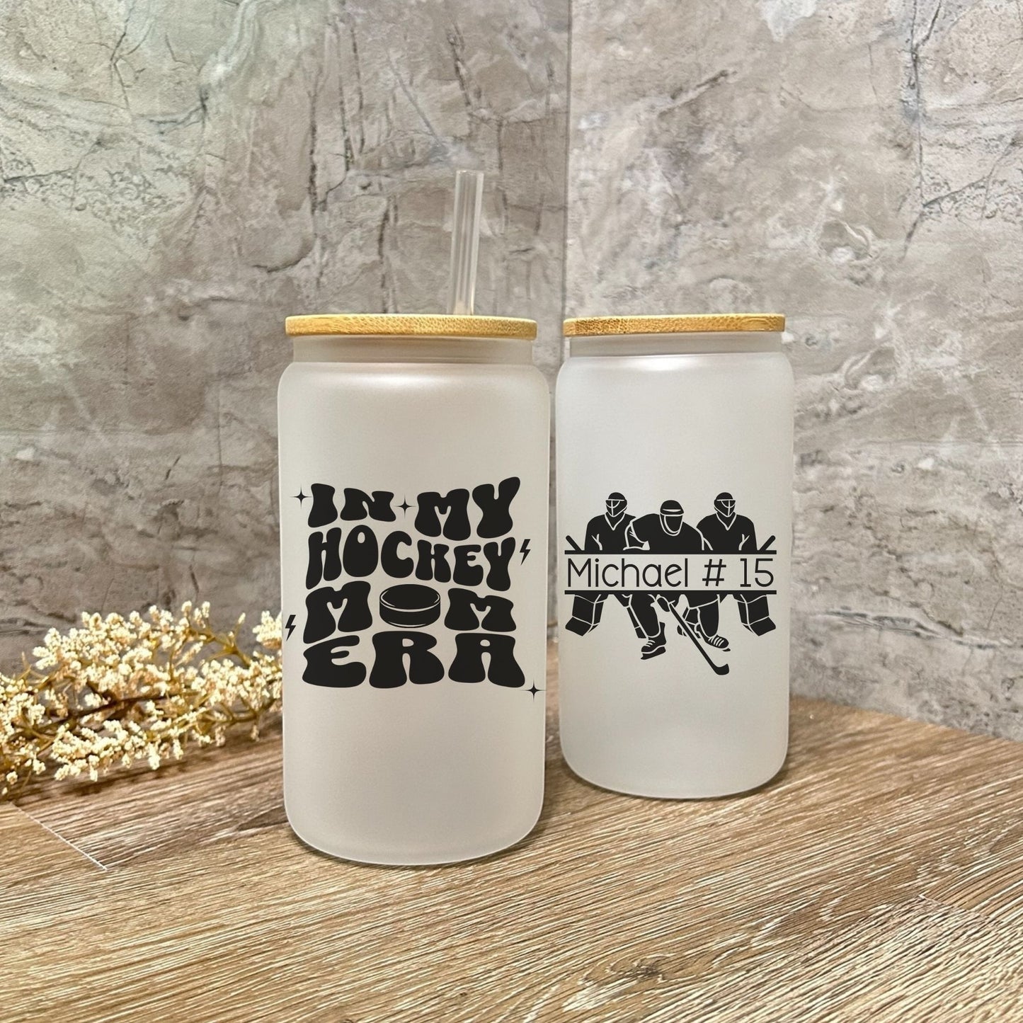 Hockey Mom Glass Can Team Mom Gift