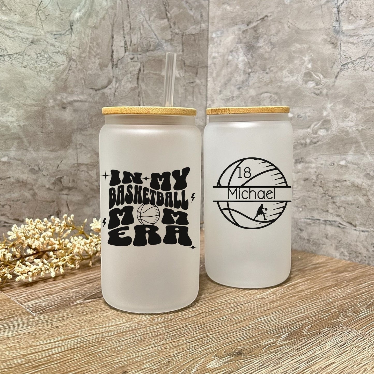 Basketball Mom Glass Can Team Mom Gift