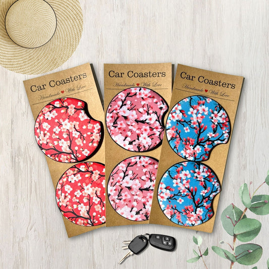 Cherry Blossom Car Coasters