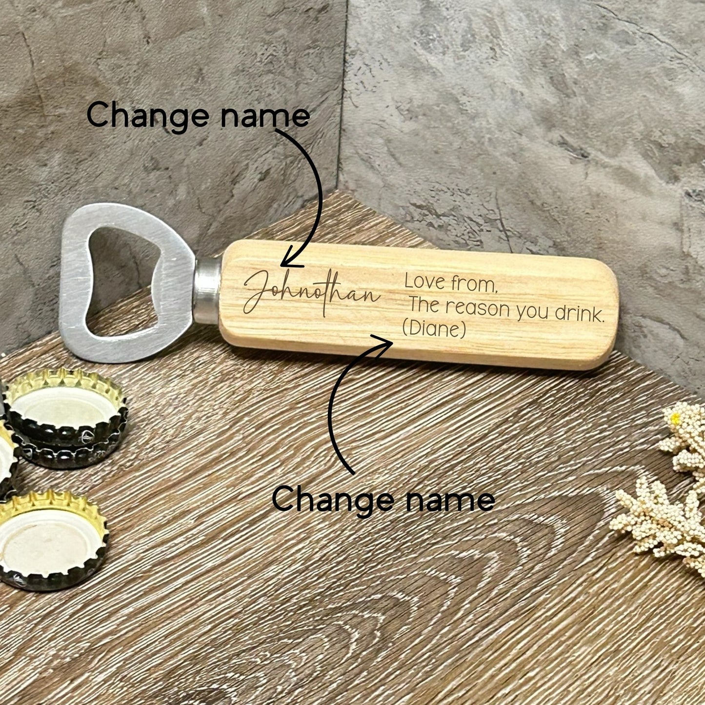 Personalized Wood Bottle Opener For Him