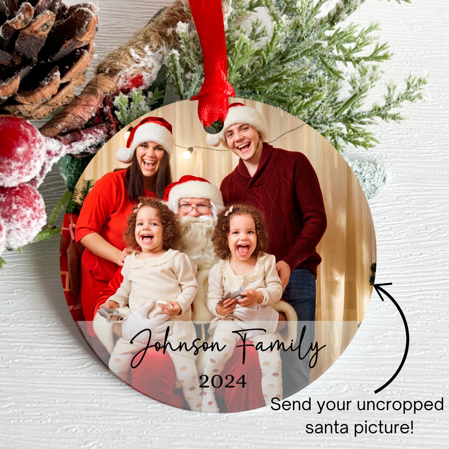 Santa Picture Custom Family Christmas Ornament