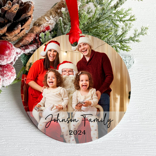 Santa Picture Custom Family Christmas Ornament