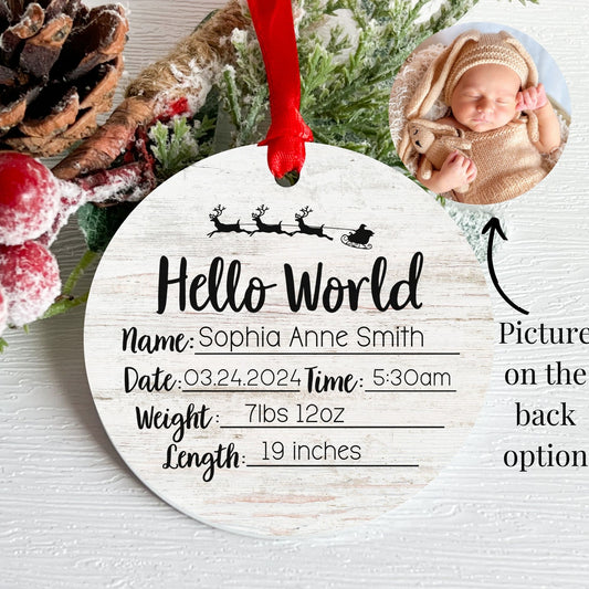 Hello World Baby's First Christmas Ornament